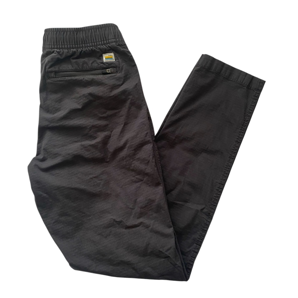 Vuori Womens Charcoal Ripstop Elastic Waist Drawstring Zip Pockets Pants.
